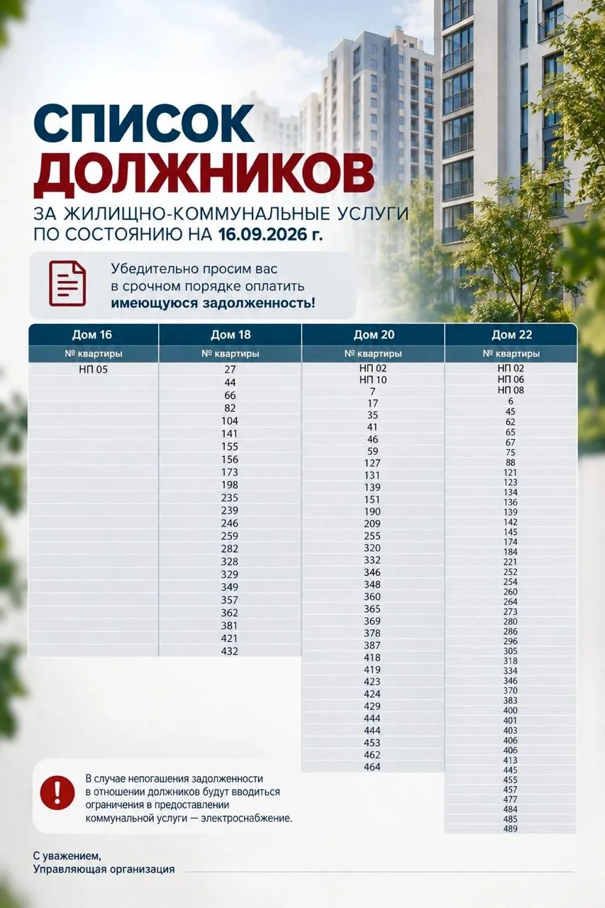 Уважаемые жители!