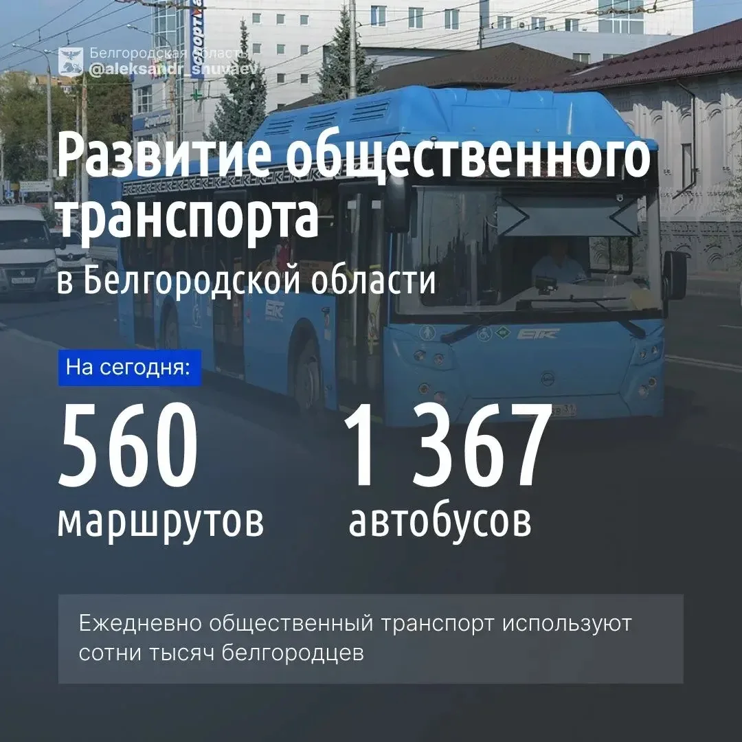 Врио губернатора Белгородской области Александр Шуваев рассказал о развитии системы общественного тр
