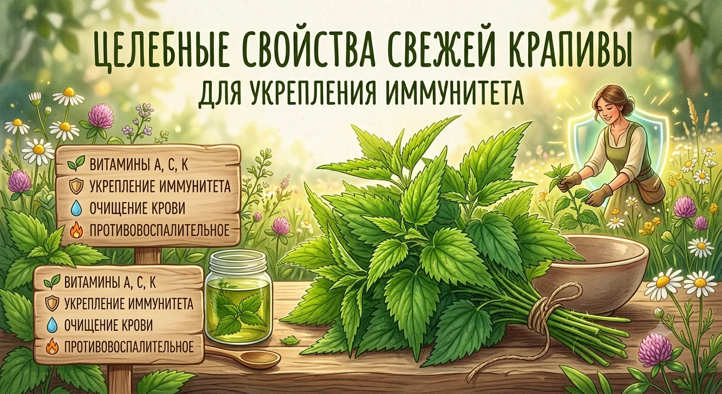 🥗 ЦЕЛЕБНЫЕ СВОЙСТВА СВЕЖЕЙ КРАПИВЫ ДЛЯ УКРЕПЛЕНИЯ ИММУНИТЕТА 🌿