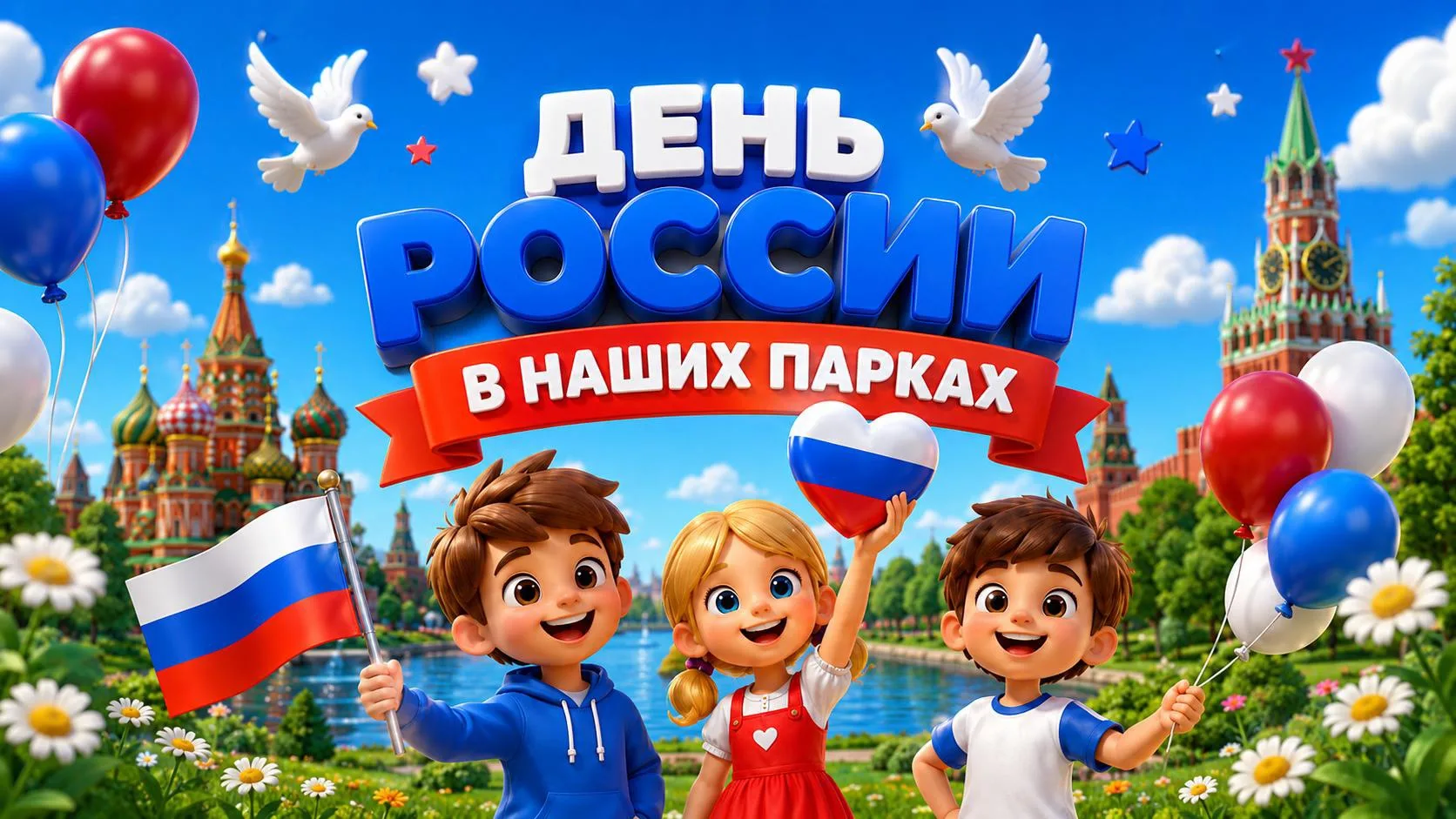 🇷🇺 День России в наших Парках!
Приглашаем детей и родителей на яркий семейный праздник, посвящённы
