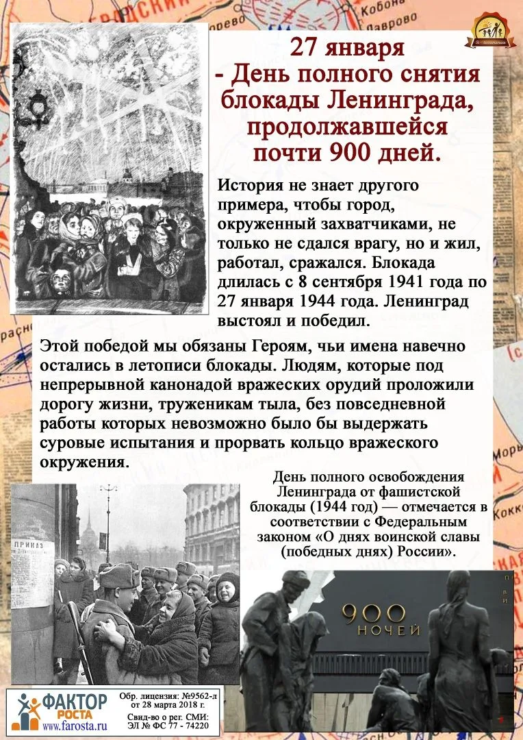 Важная дата января, о которой обязательно нужно рассказать детям – полное снятие блокад...