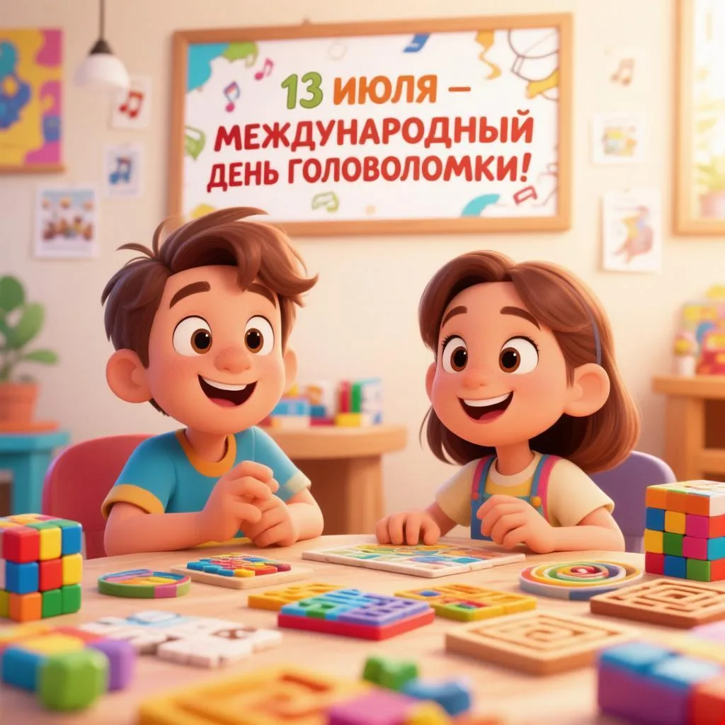 13 июля — Международный день головоломки! 🧩
Этот праздник посвящен всем, кто любит тренировать мозг