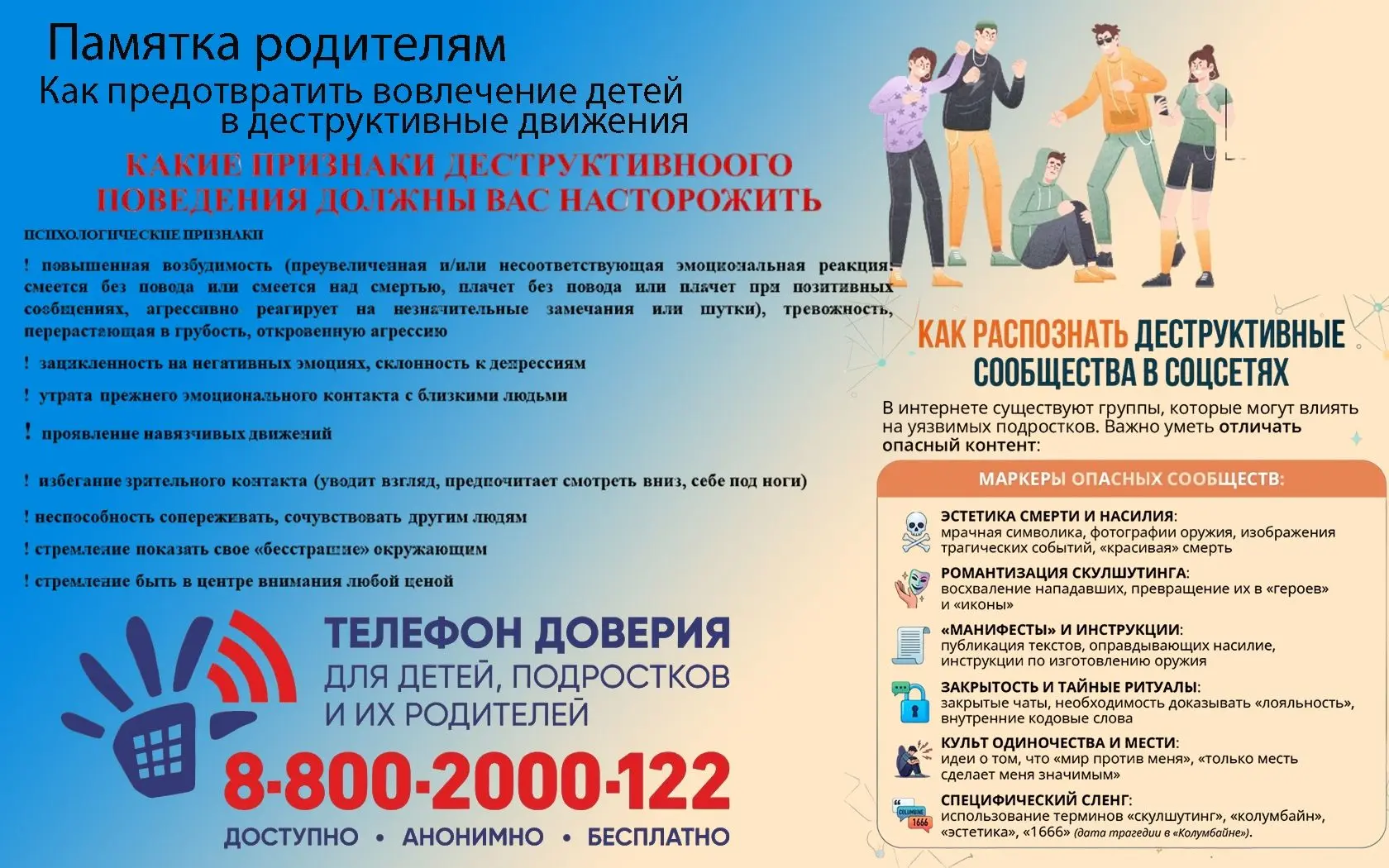 В интернете и в подростковой среде сегодня немало рисков — важно вовремя заметить трево...