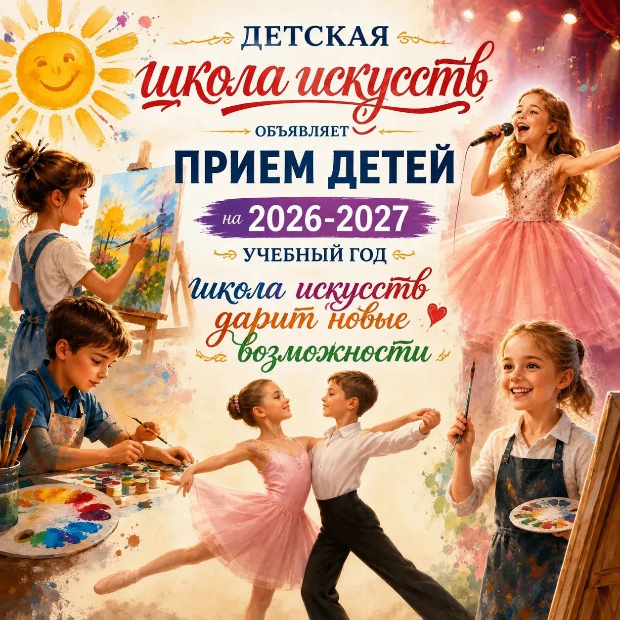 Приём обучающихся по дополнительной общеразвивающей программе в области: