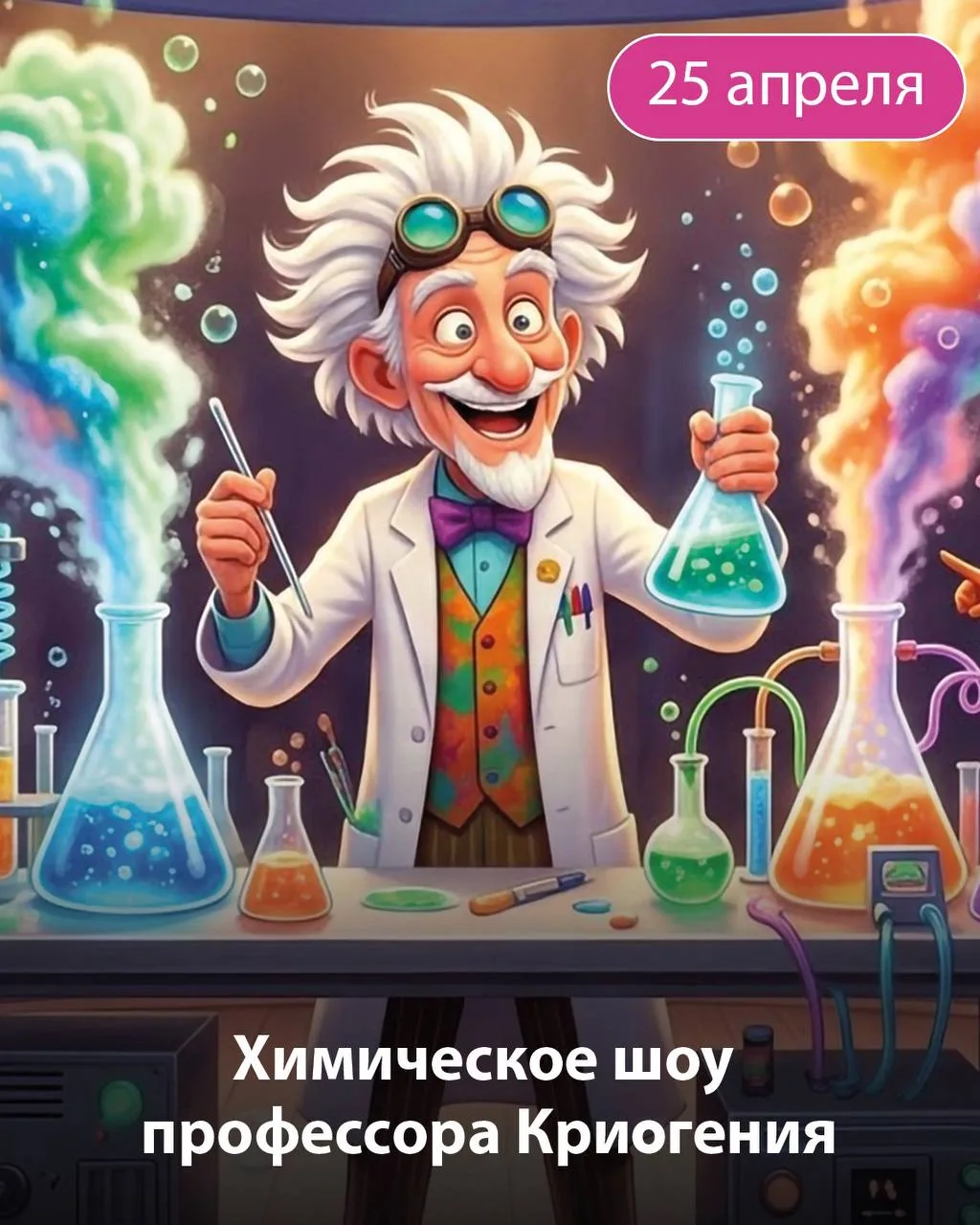 🌪️ Сумасшедшее химическое шоу профессора Криогения в XL Outlet  🆓 25 апреля в 14:00  🧪🥶 Будут творит