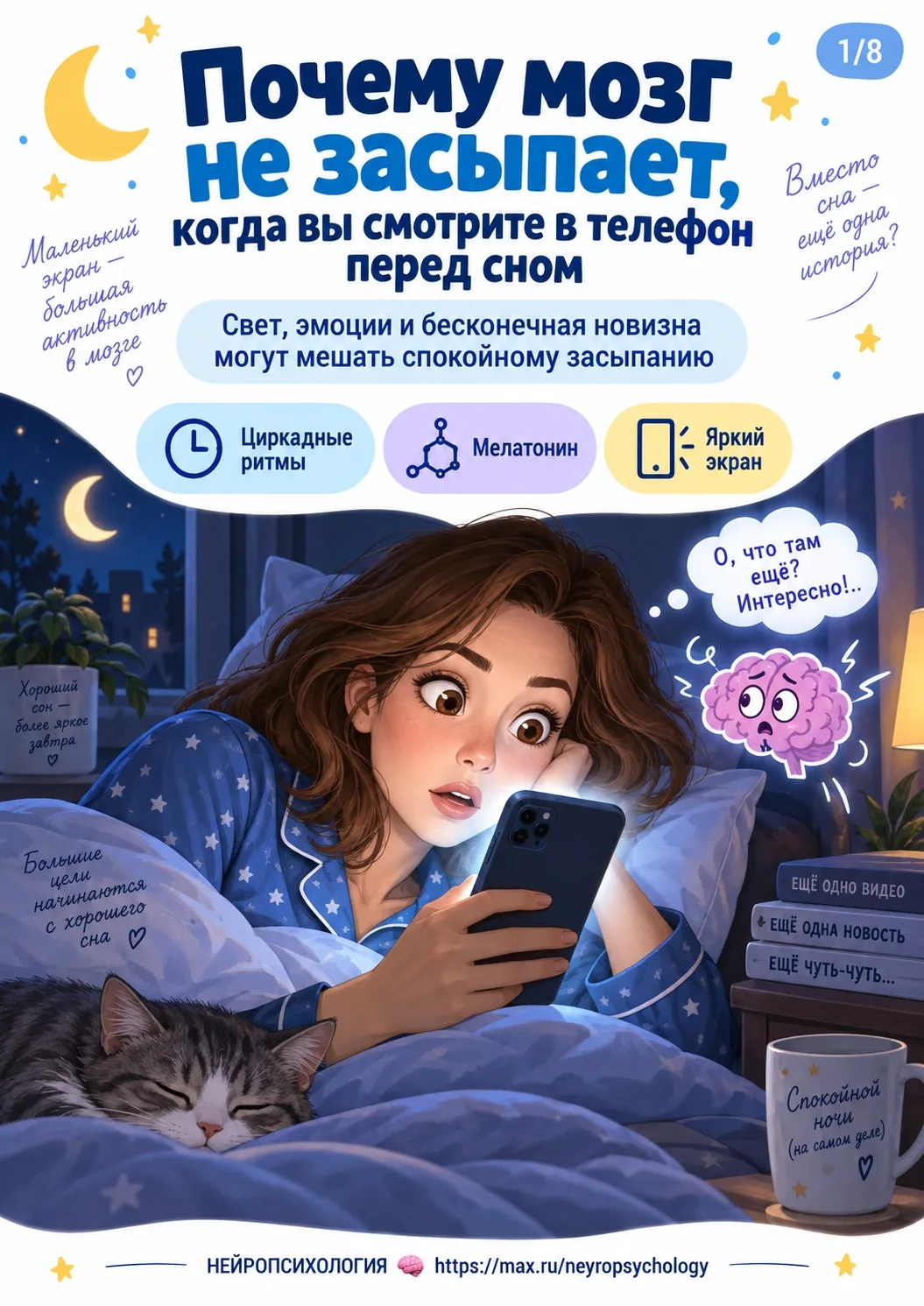 📱 «Ещё пять минут в телефоне» — и сон снова откладывается.