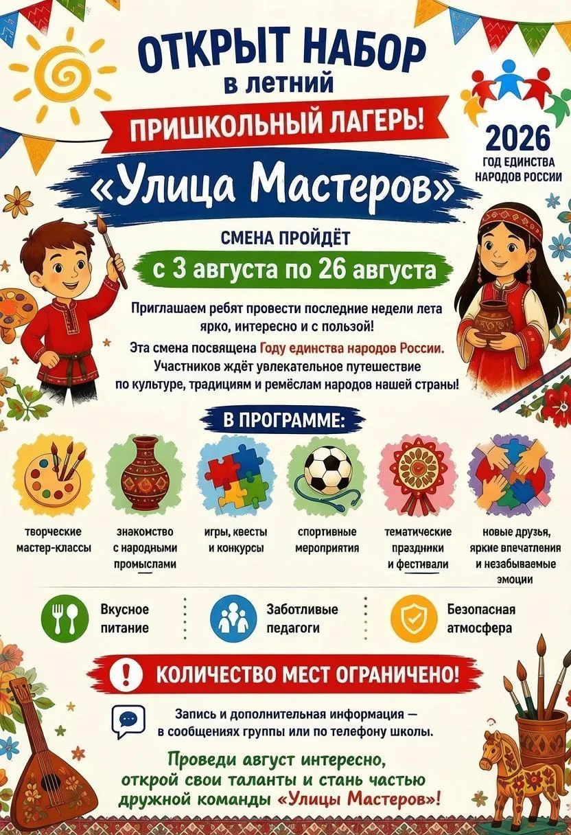 🌞 Уважаемые родители , добрый день! 

С 3 августа  по 26 августа на базе МБОУ СОШ№15  стартует втор