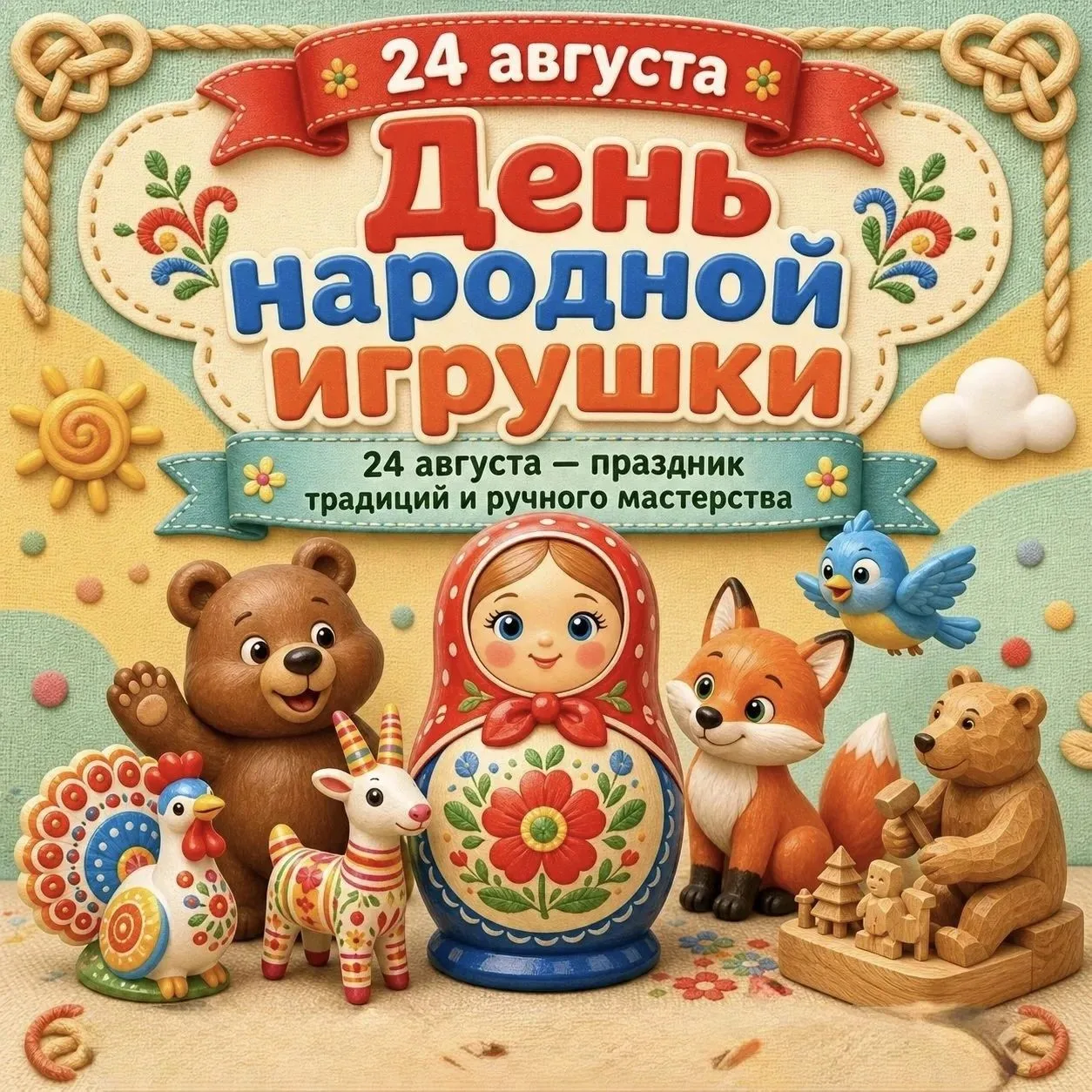 🧸 День народной игрушки — отличный повод поговорить с ребёнком о традициях! 🧸