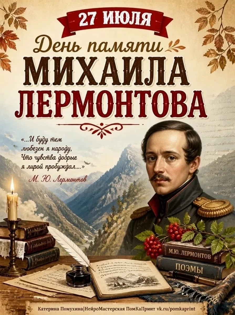 Сегодня день памяти Михаила Юрьевича Лермонтова — великого русского поэта, чей яркий, но короткий тв