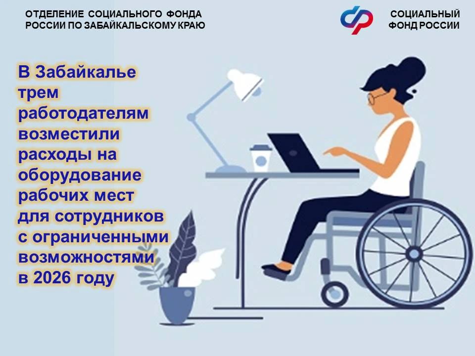 🏭  Забайкальское Отделение СФР компенсирует работодателям расходы на создание и оснащение рабочих м