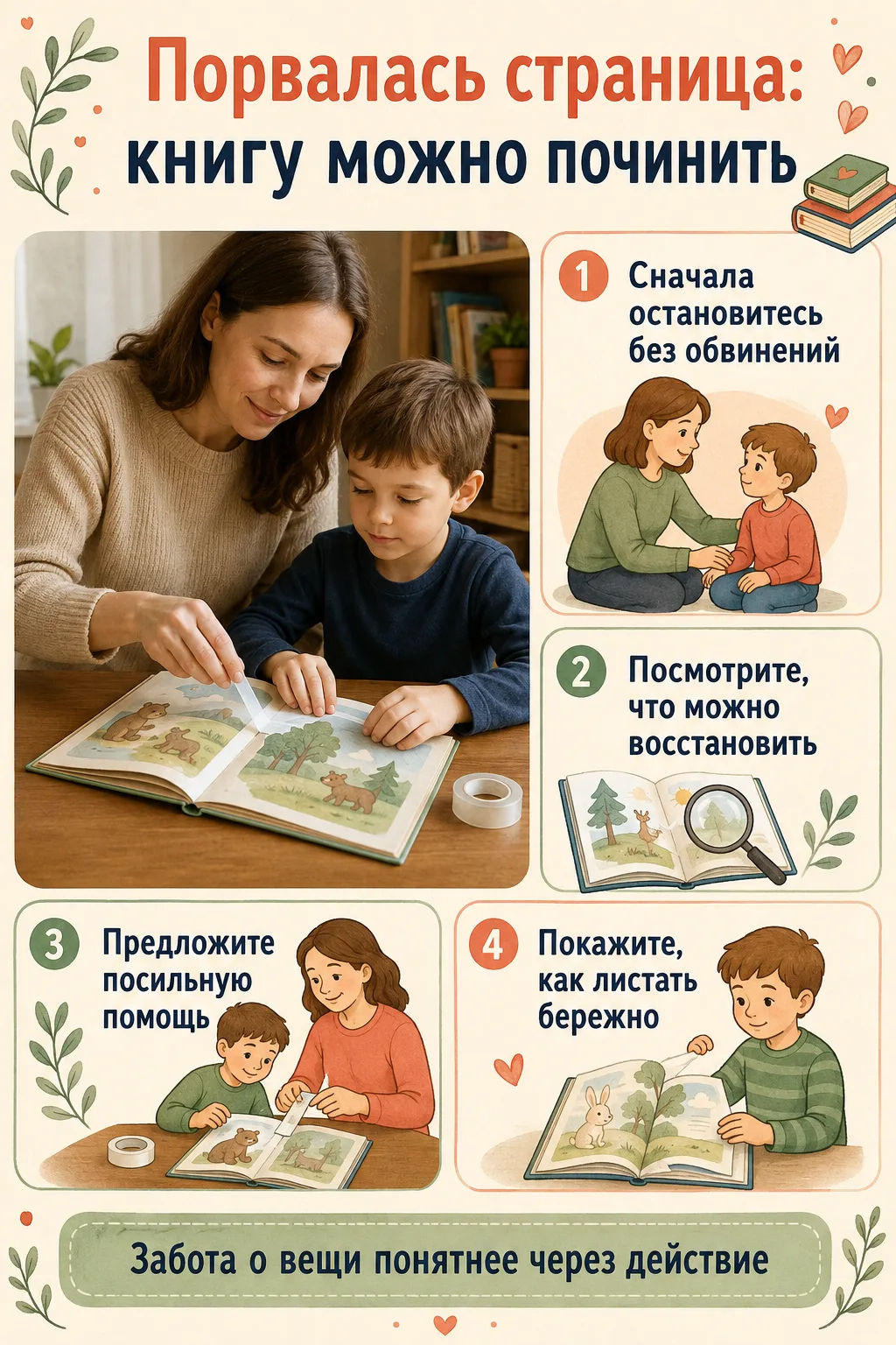 📖 Порвалась страница: книгу можно починить
