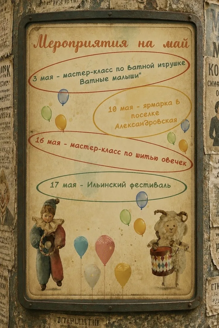 🎈Где нас можно увидеть в мае и какие мастер-классы запланированы