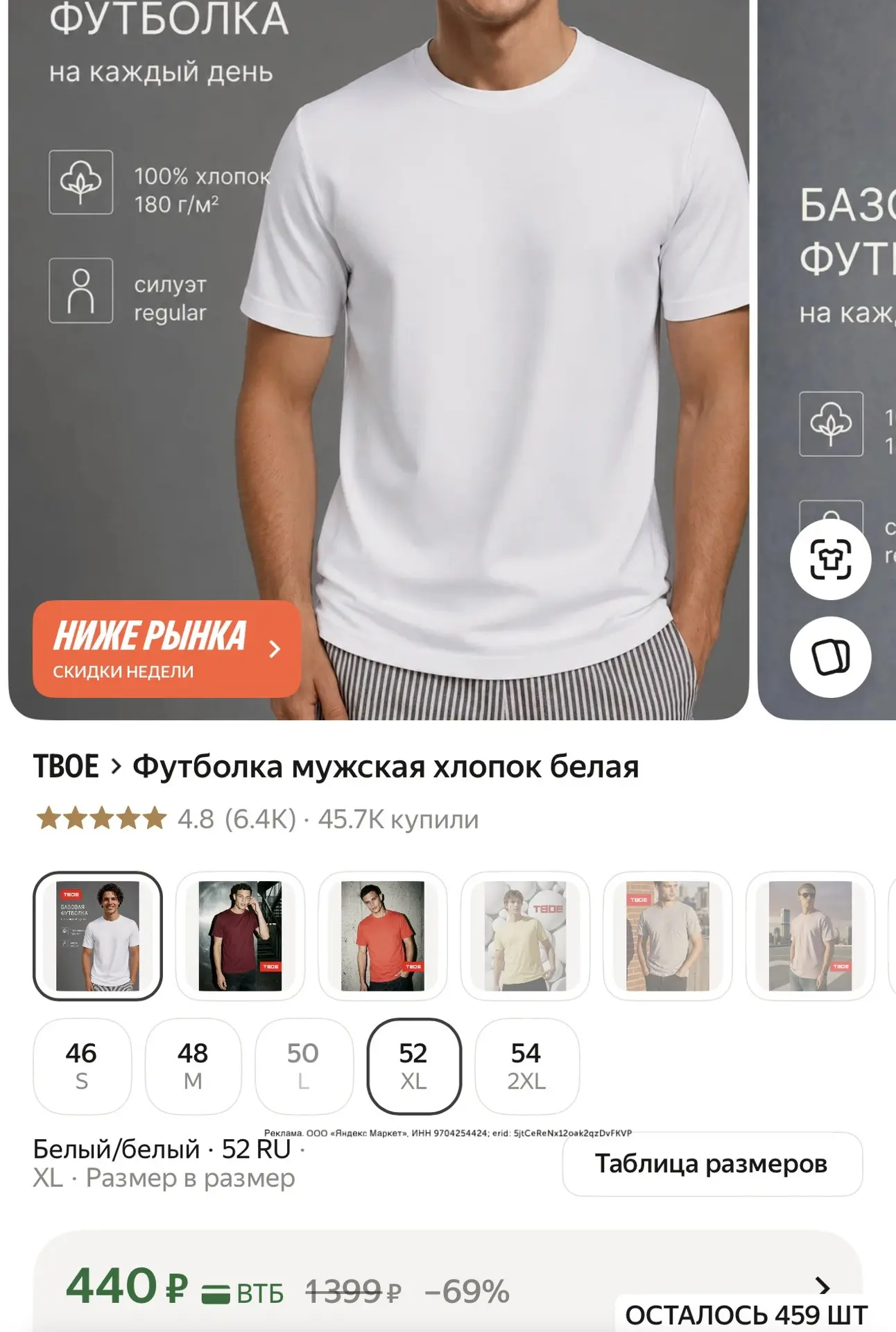 Футболка базовая белая