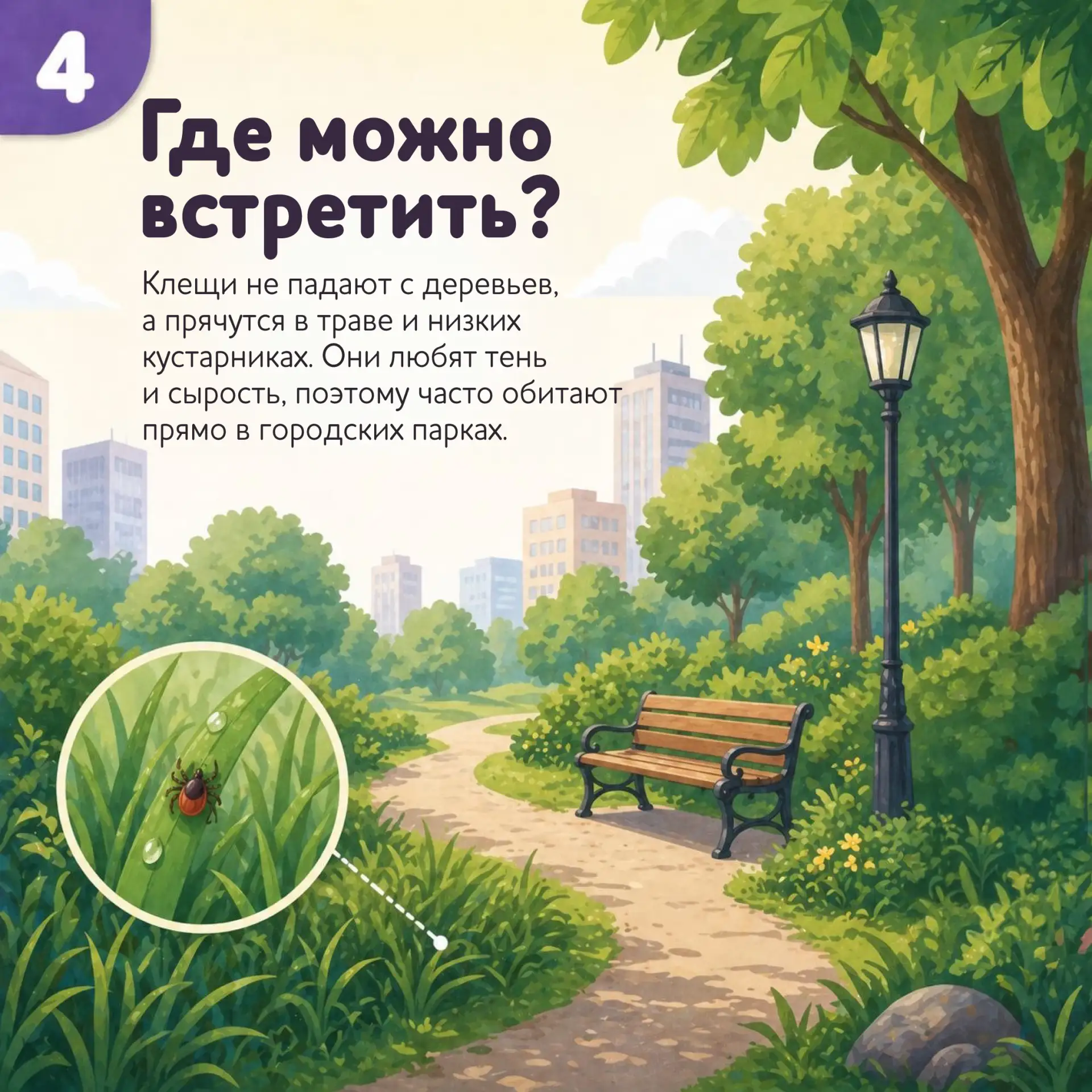 Хантымансийцы, сезон активности клещей уже стартовал! 🕷️  🌿 Снег почти растаял, наши дети всё больше