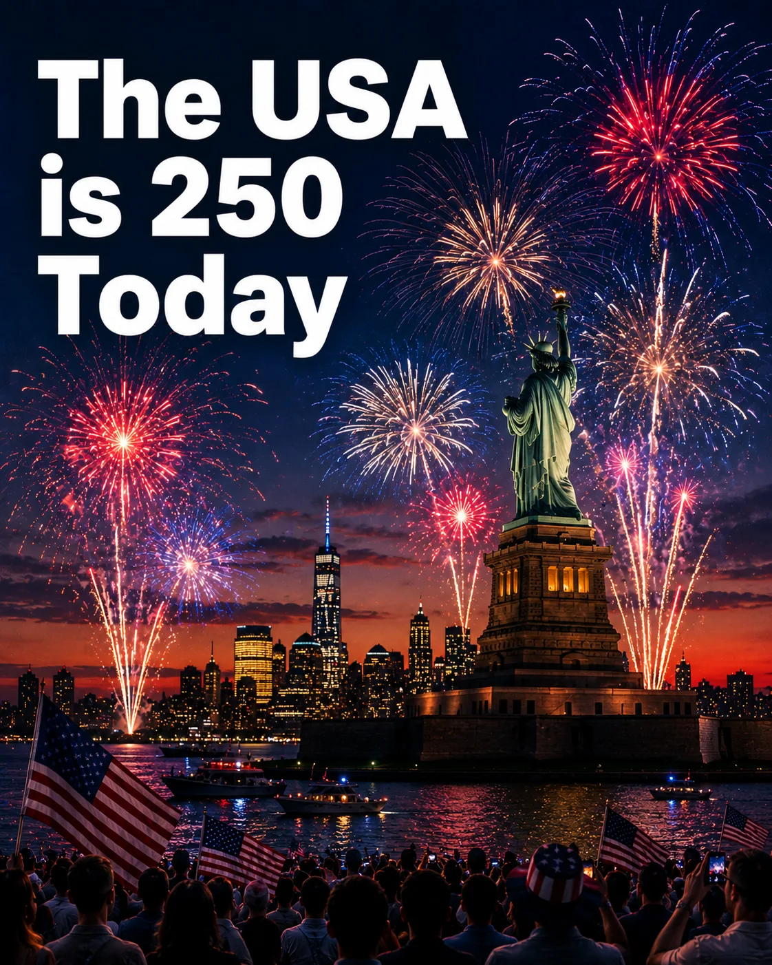 Today, the United States celebrates its 250th birthday

On July 4, 1776, the Thirteen Colonies ado