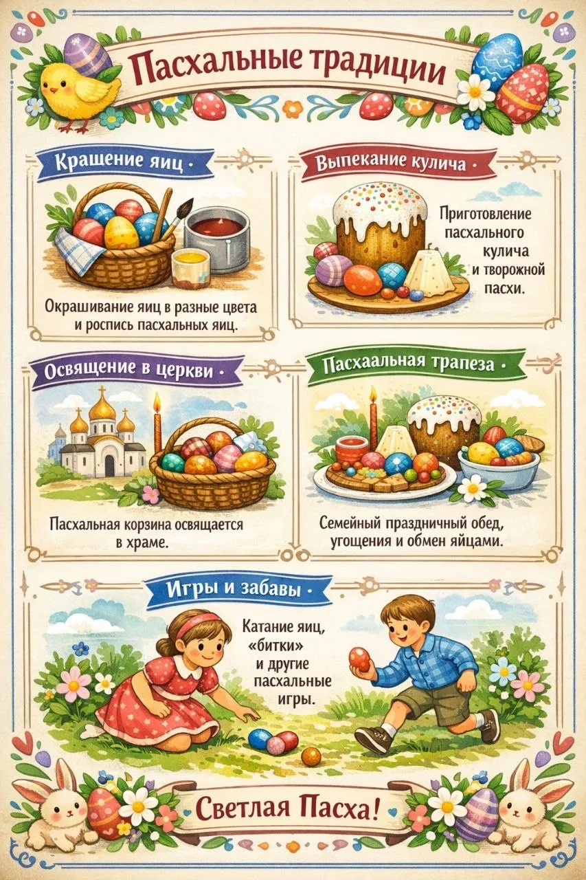 Пасха: интересные факты для детей 🐣