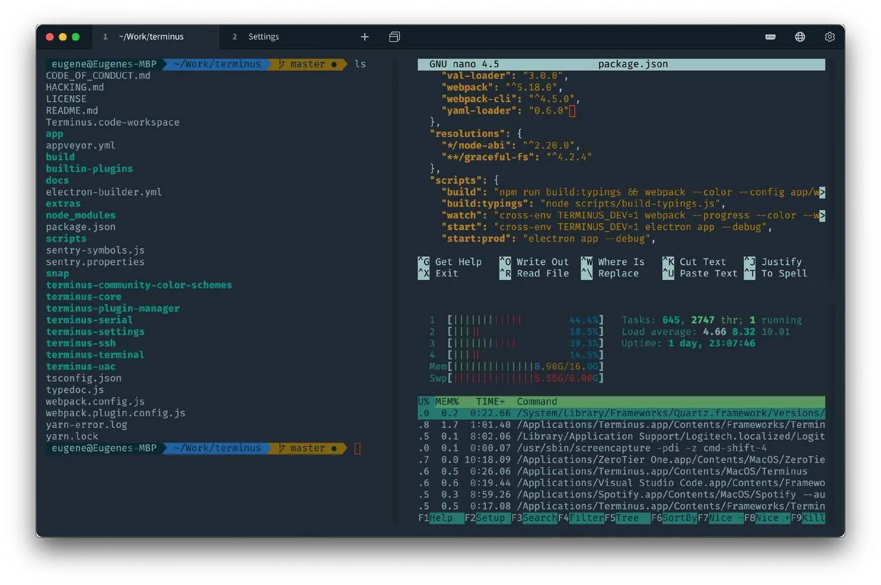 Terminus (Tabby) – Кросс-платформенный терминал с возможностью тонкой конфигурации.