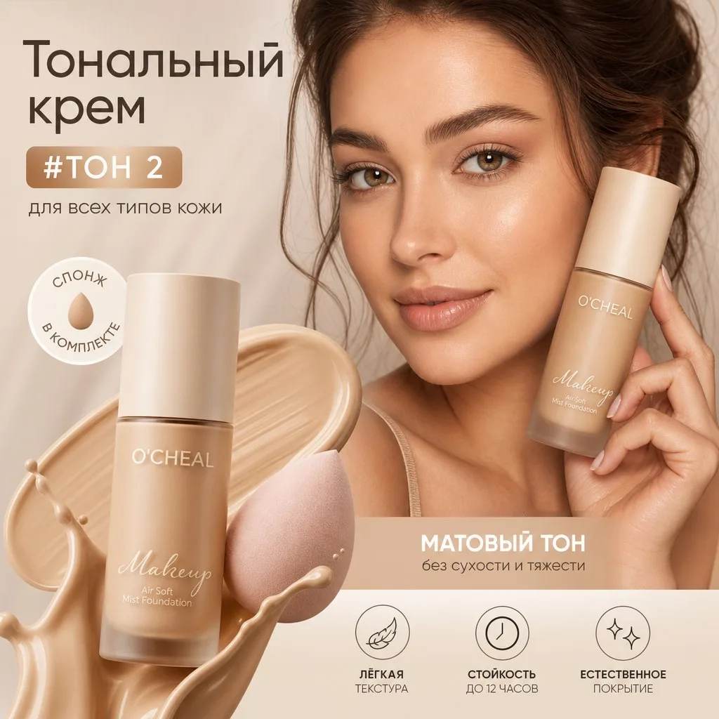 Тональный крем оттенок 02