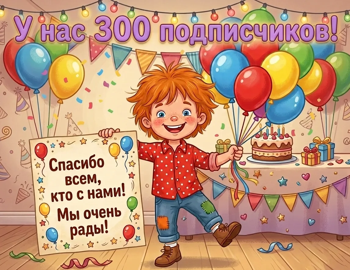 🎉 300 подписчиков — ура-ура-ура! 🎉