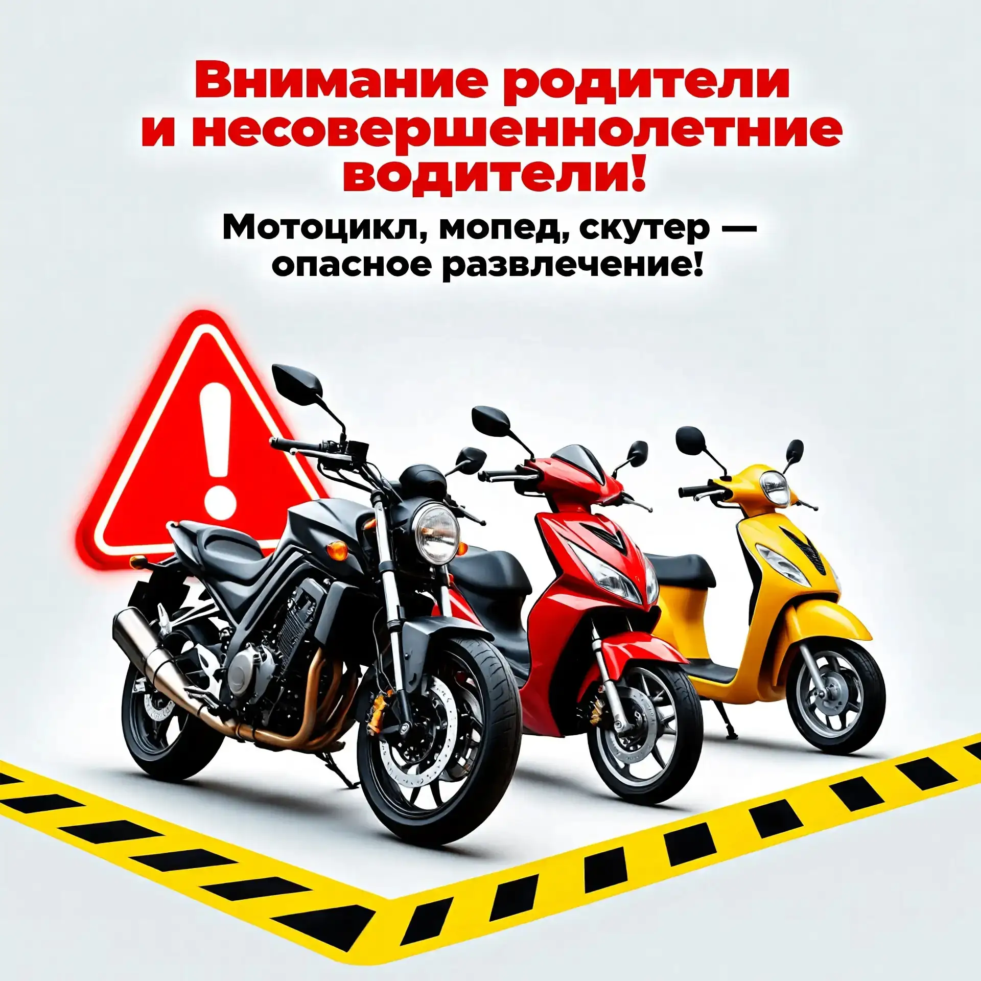 Мотоциклы, питбайки, мопеды и скутеры — это источник реальной опасности для детей и под...