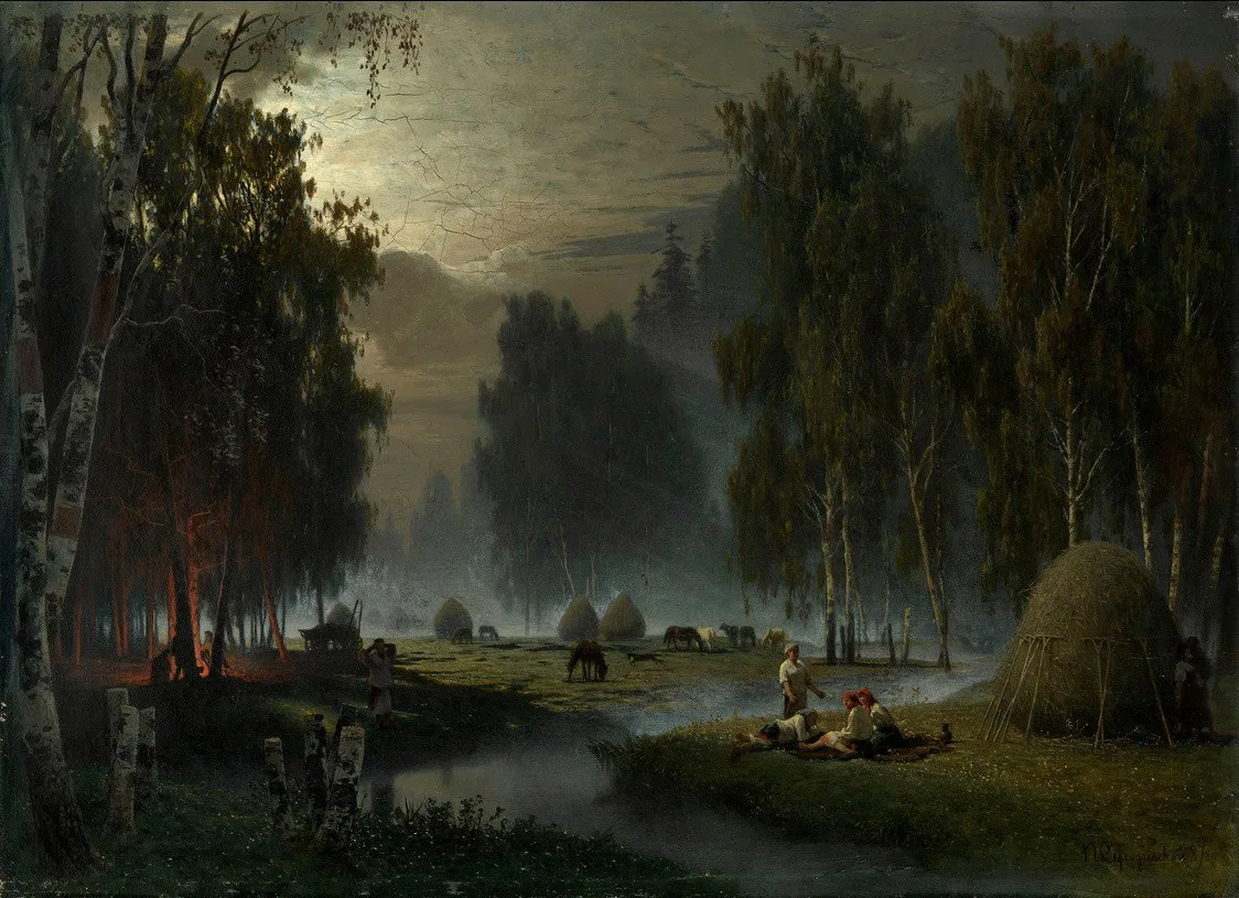 «Косари. Вечерний отдых» 1887 г.
Петр Александрович Суходольский
Частная коллекция.

@audiokartiny