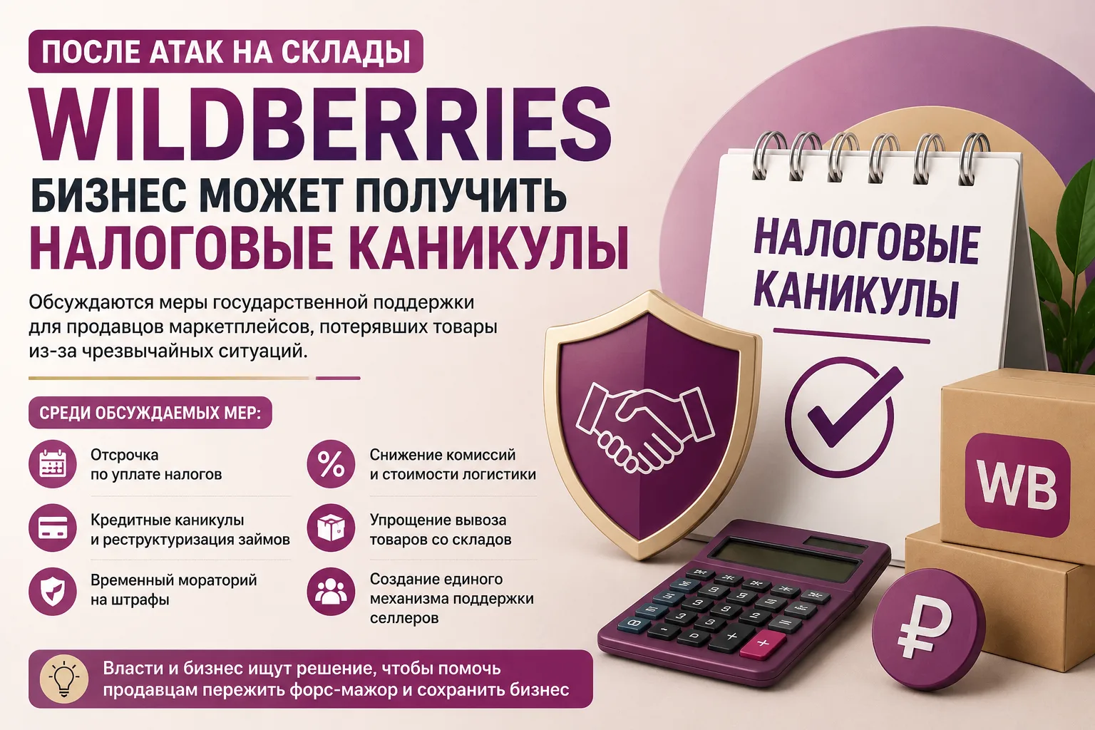 После атак на склады Wildberries бизнес может получить налоговые каникулы

Последствия атак на логис