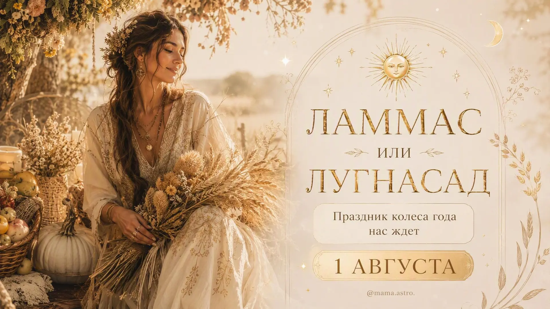 ☀️ ЛАММАС ИЛИ ЛУГНАСАД ☀️

Праздник колеса года нас ждет 1 августа (традиционно отмечается еще и 2 а