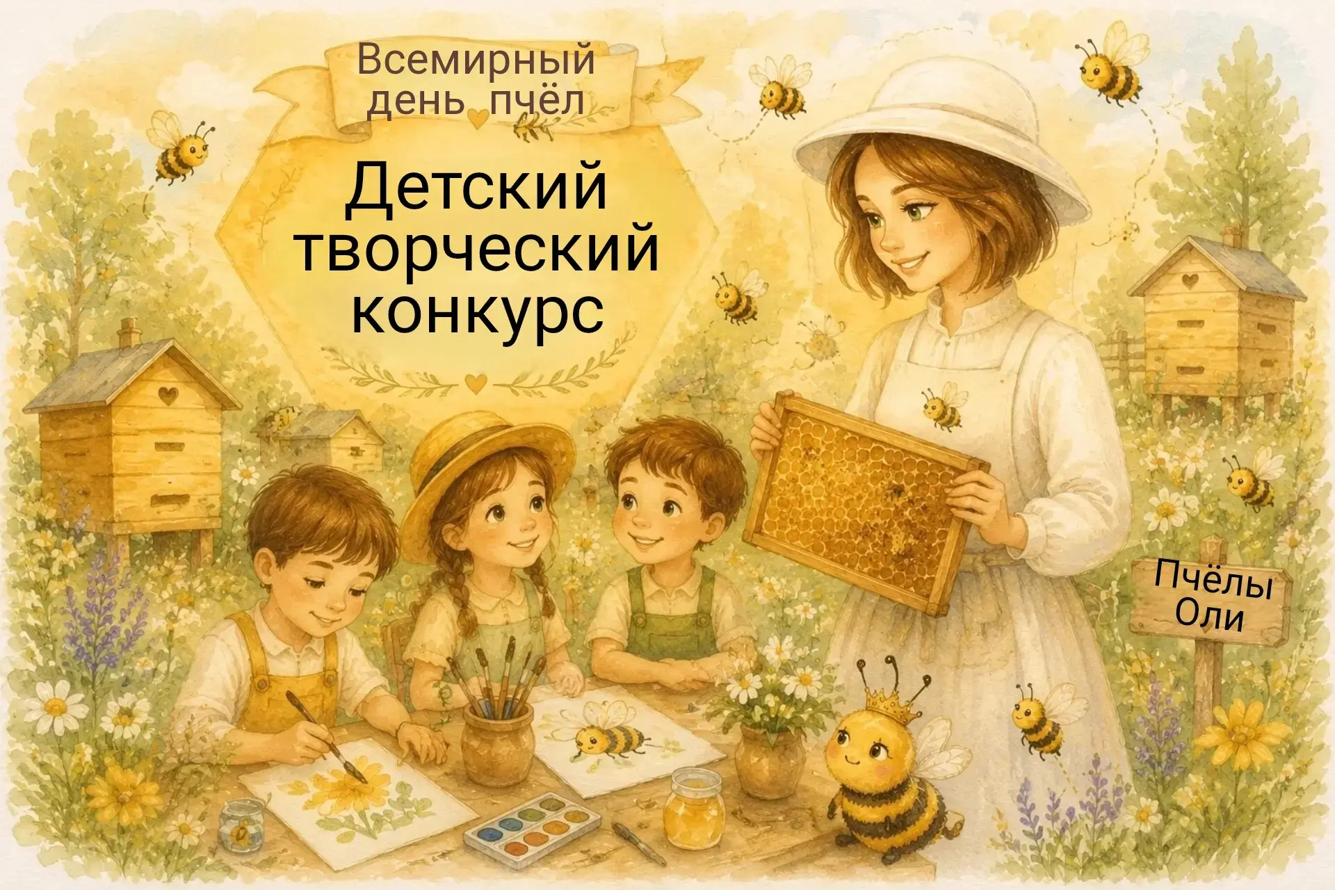 Напоминаю, что у нас проходит  Детский творческий конкурс на тему пчёл и их жизни  Выставка и награж