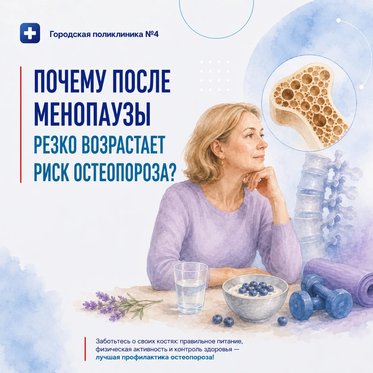 👇🏼Почему после менопаузы резко возрастает риск остеопороза?