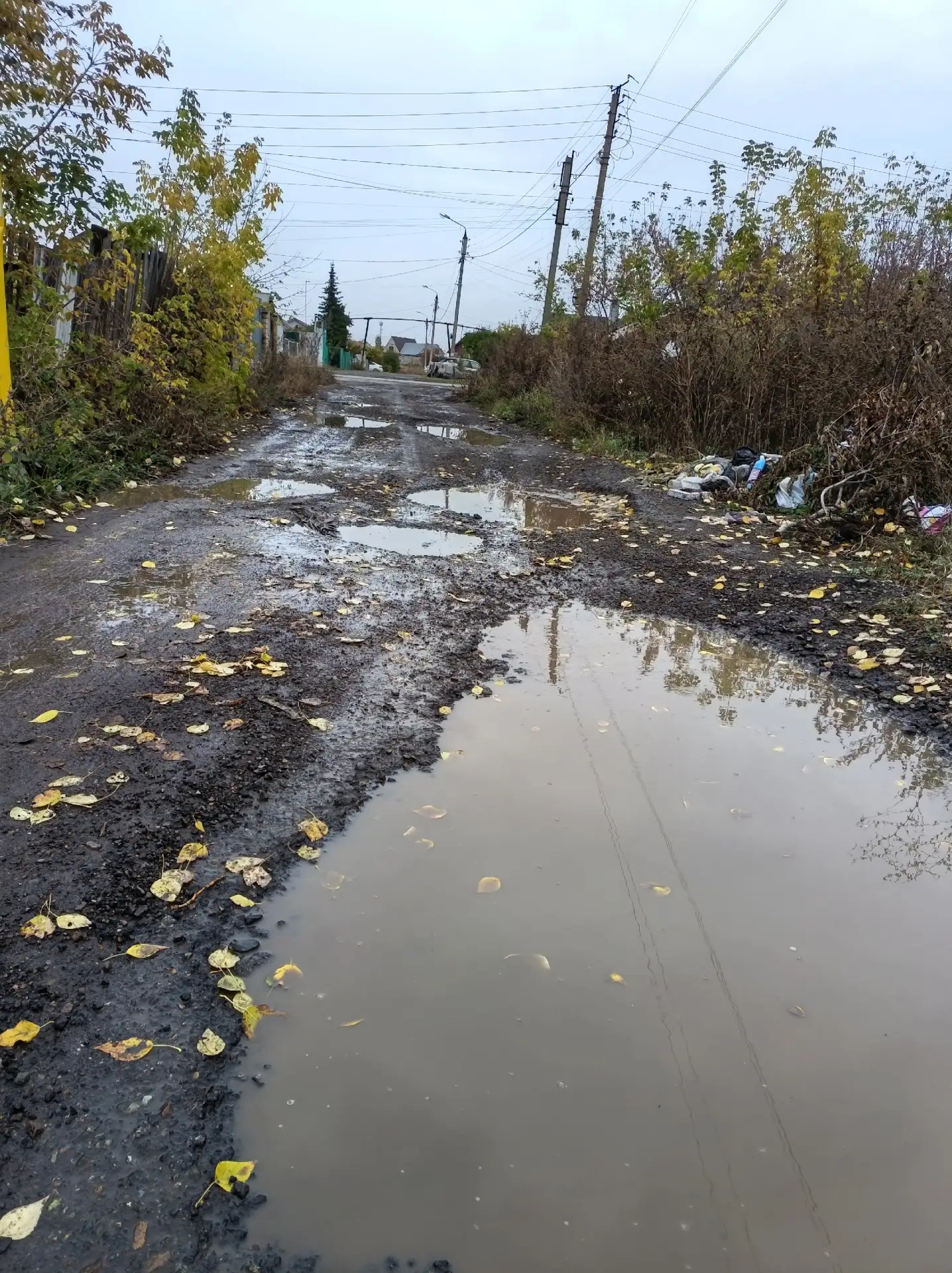 Приезжая за мусором на улицу Бородина 7,мусоровозы так продавили дорогу/которой никогда...