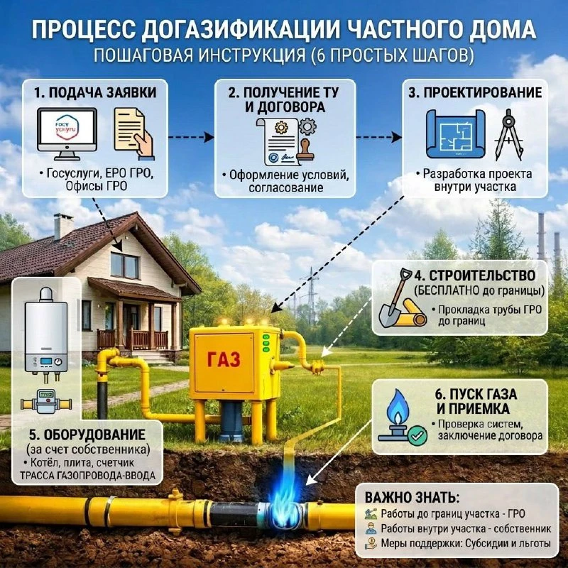 🔥 Как подключить газ к частному дому (догазификация)