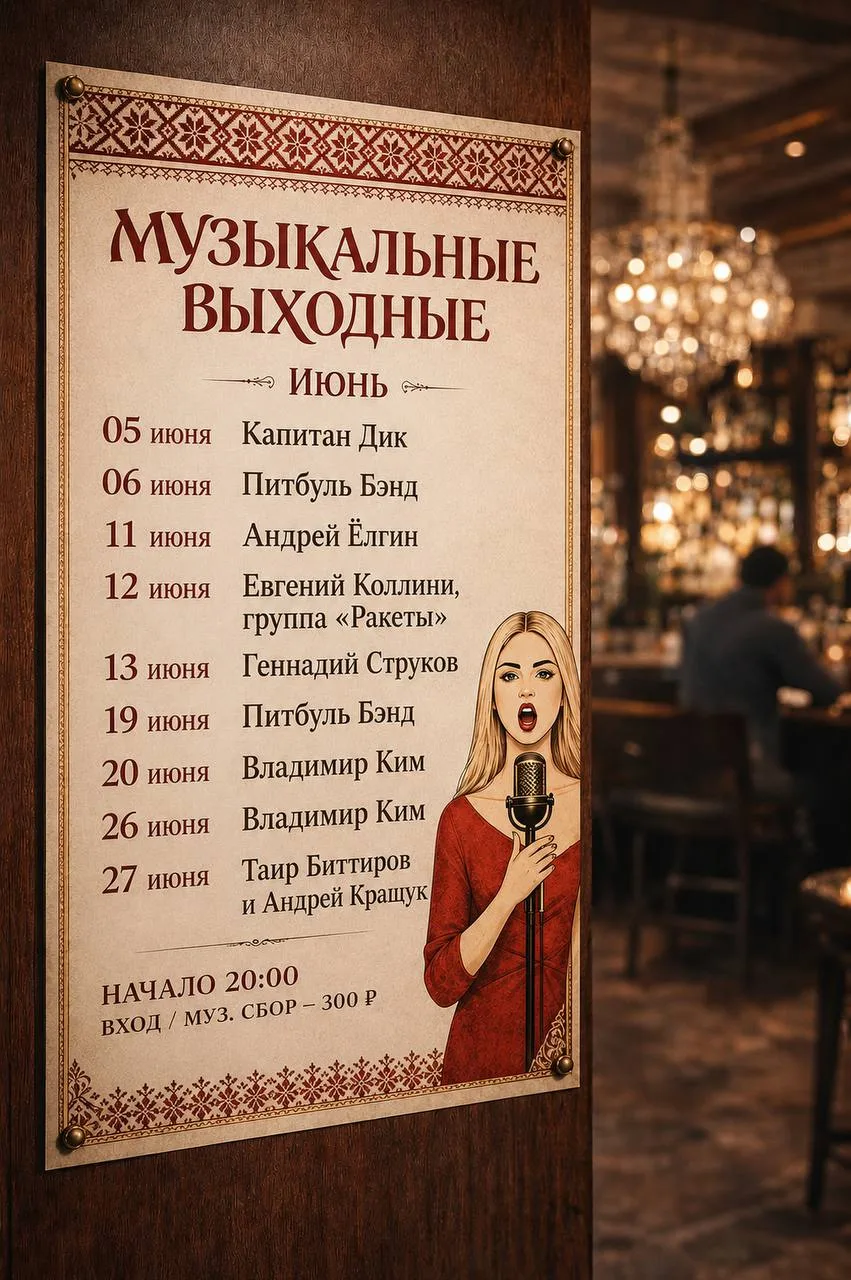 Афиша музыкальных выходных в РЮМКАХ!🎸🤘🏼ИЮНЬ