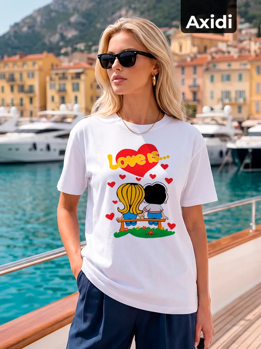 ⚡️ Оверсайз футболка с принтом Love is, cup-cup