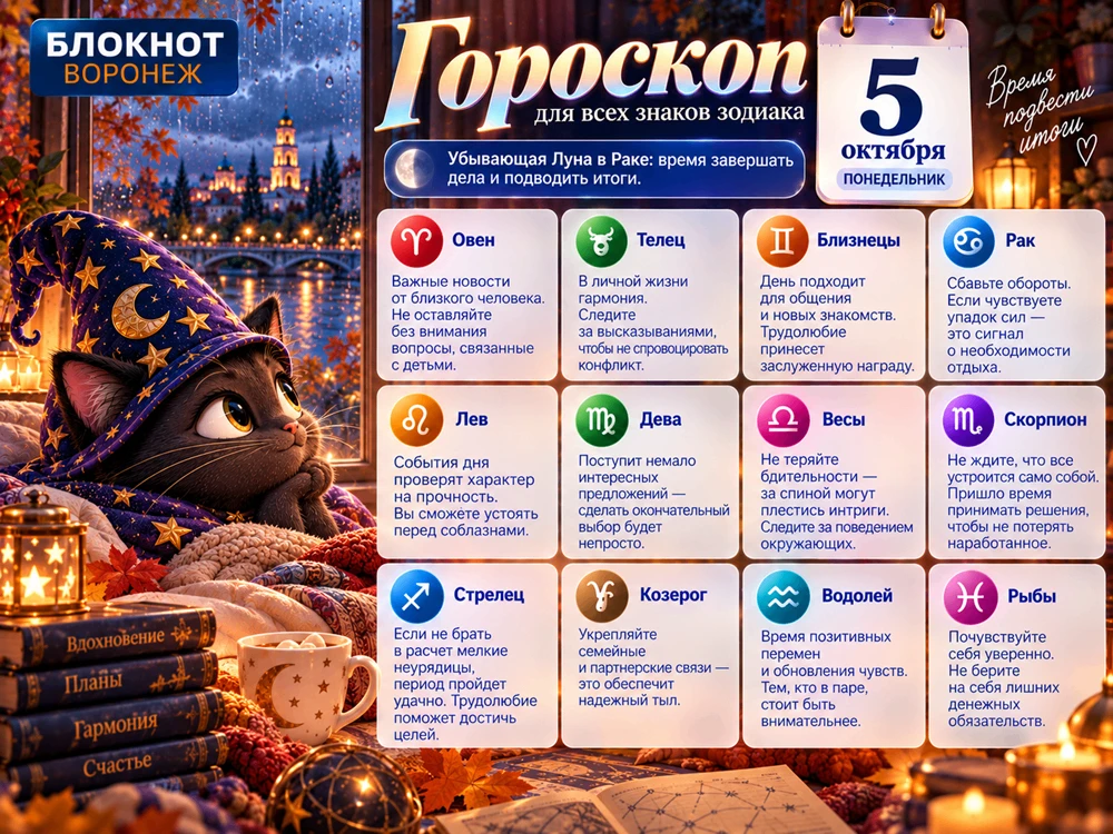 ✨Гороскоп на 5 октября от кошечки