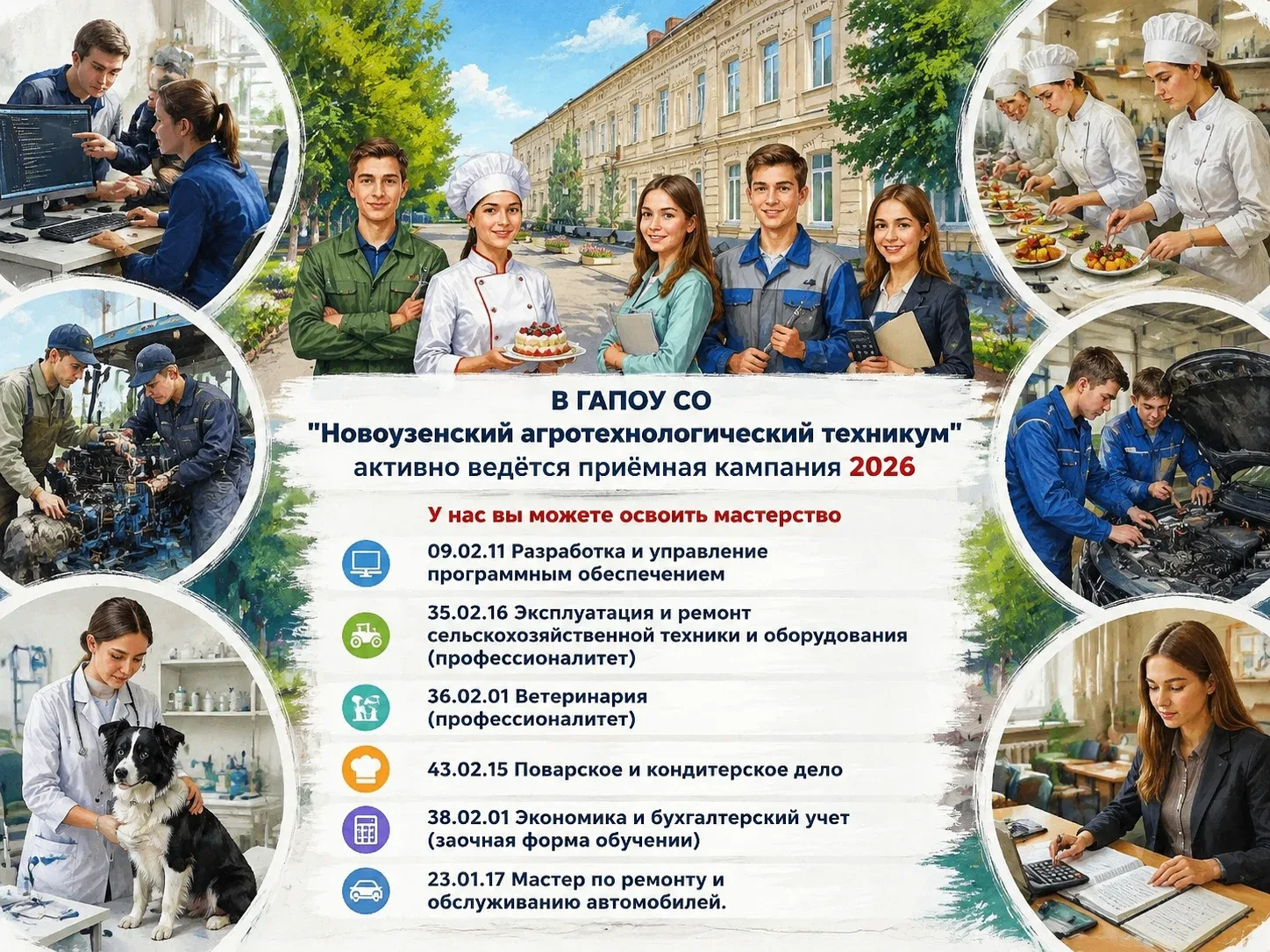 🤔 Думаешь, куда поступать после школы? Не теряйся в сотнях вариантов — приходи в Новоузенский агрот