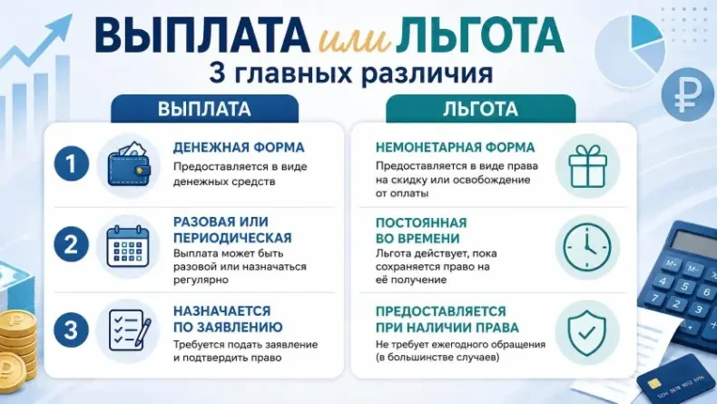 Выплаты и льготы: в чём разница?
⁣
Часто эти понятия путают, хотя это совершенно разные виды поддерж