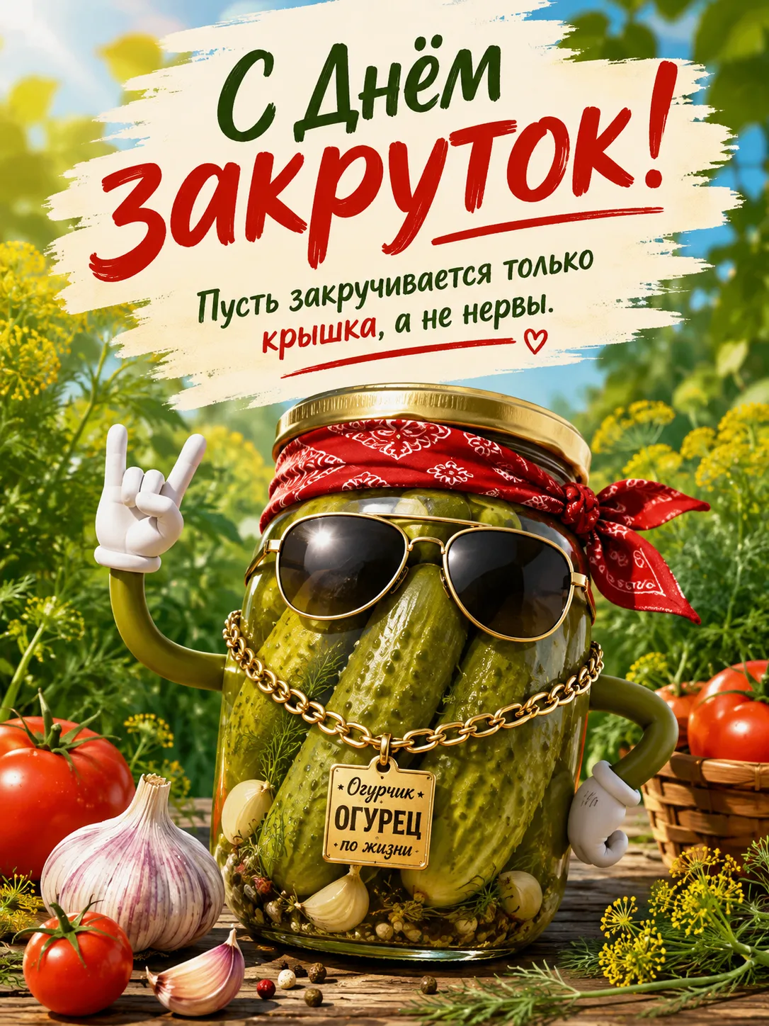 Красивые открытки ко Дню закруток 🥒🍅🍓