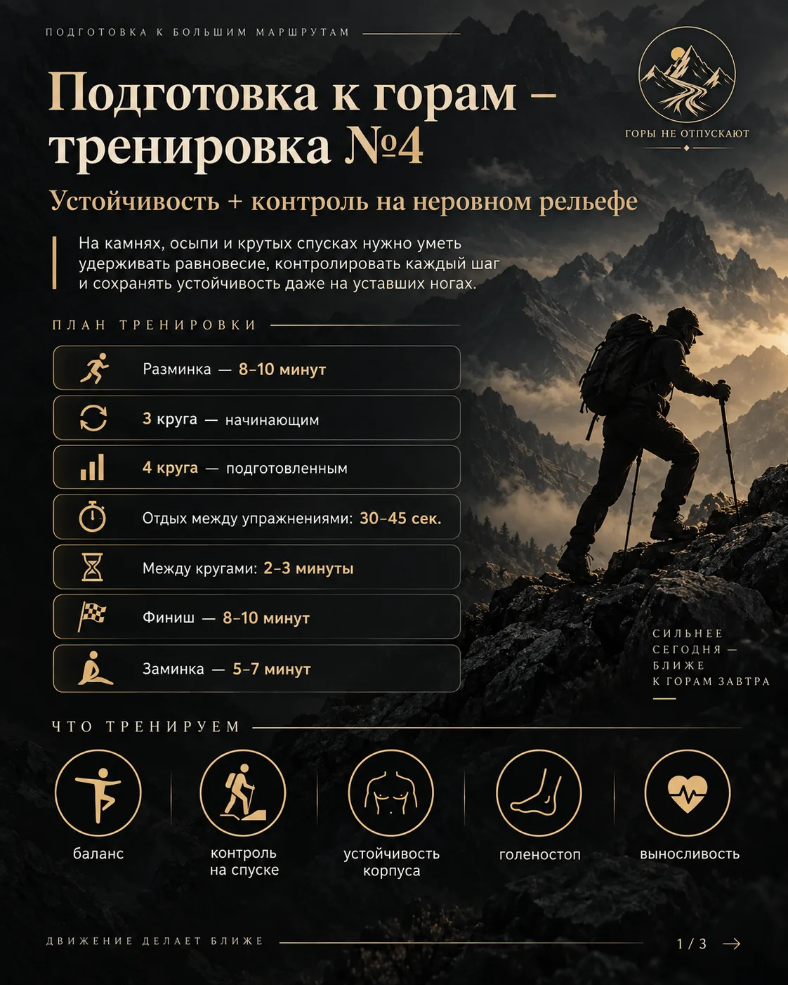 🏋️ ПОДГОТОВКА К ГОРАМ — ТРЕНИРОВКА №4