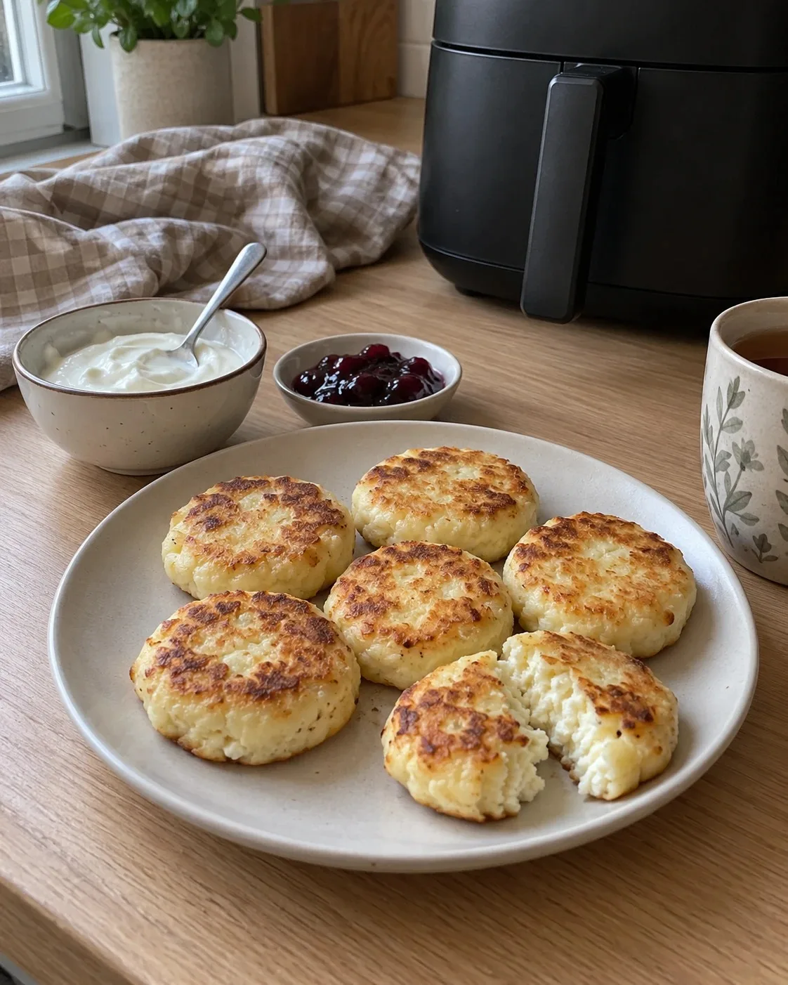 🥞 Завтрак — сырники с ванилью в аэрогриле