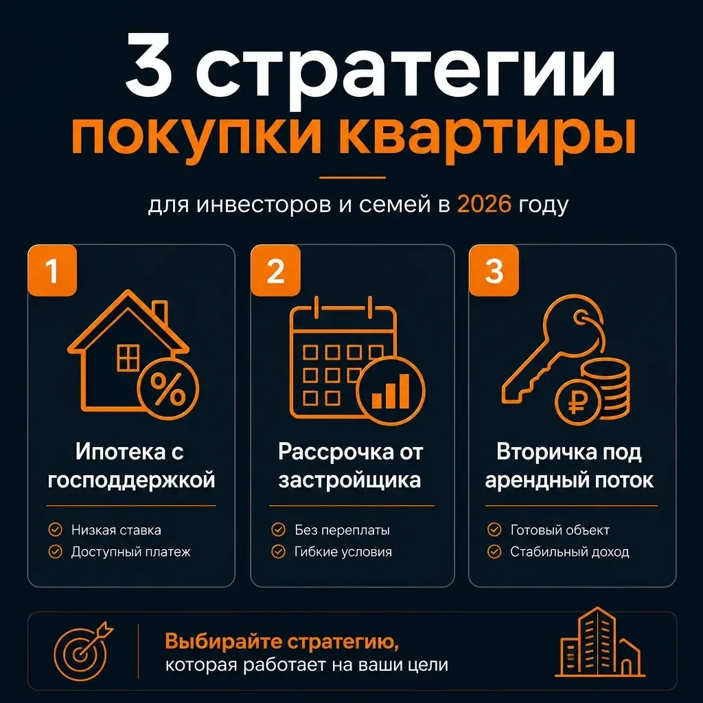 **3 реальные стратегии купить квартиру в 2026 - даже в эпоху высоких ставок**