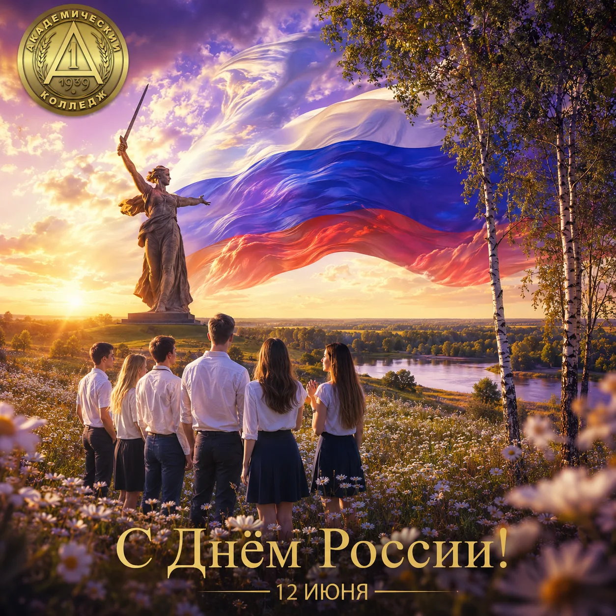 🎉 Академический колледж поздравляет с Днём России!

🇷🇺 12 июня мы отмечаем государственный праздн
