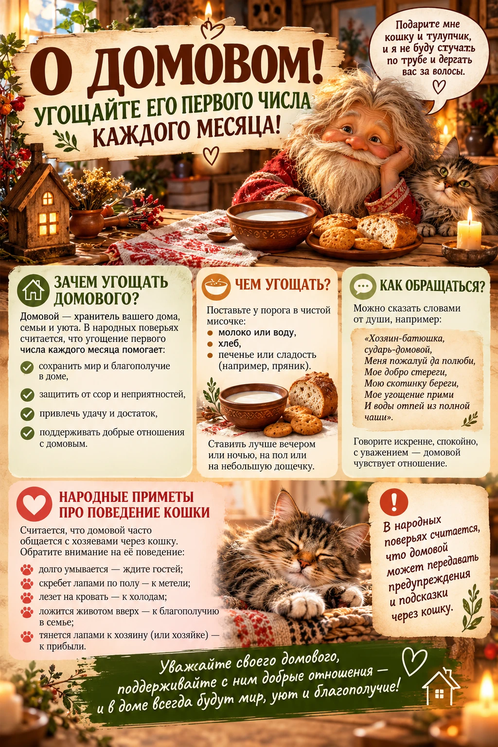 👍🔥⬆️ О домовом! Угощайте его первого числа каждого месяца!