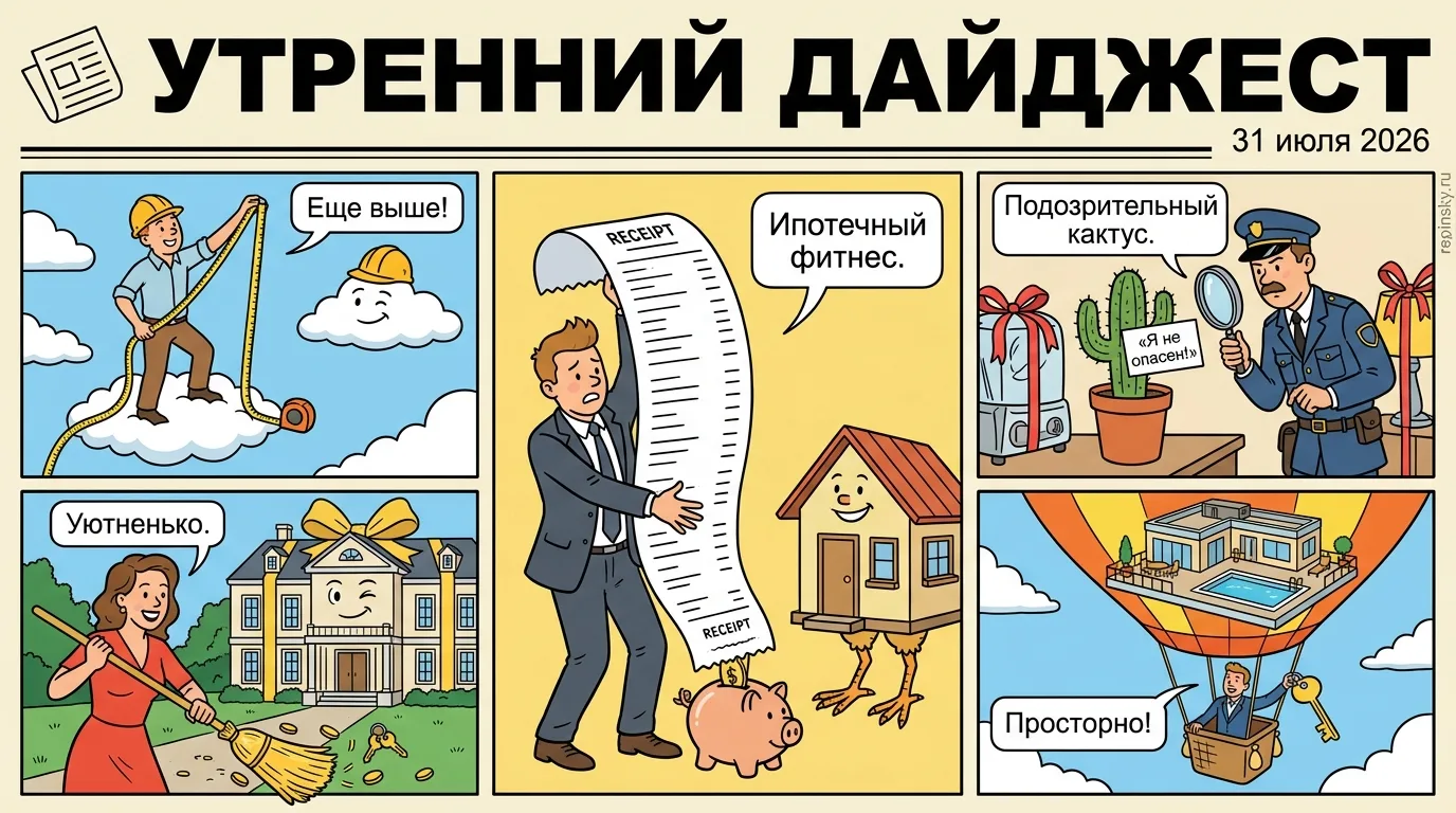 🗞️ Утренний дайджест

➠ Ежемесячный платеж по ипотеке за московскую студию вырос почти в четыре раз