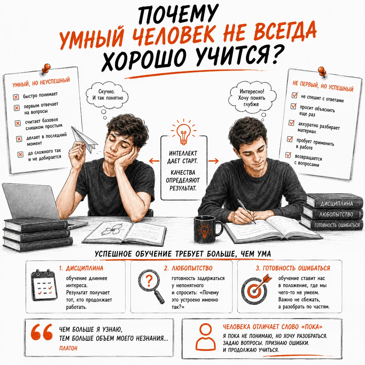 Почему умный человек не всегда хорошо учится?