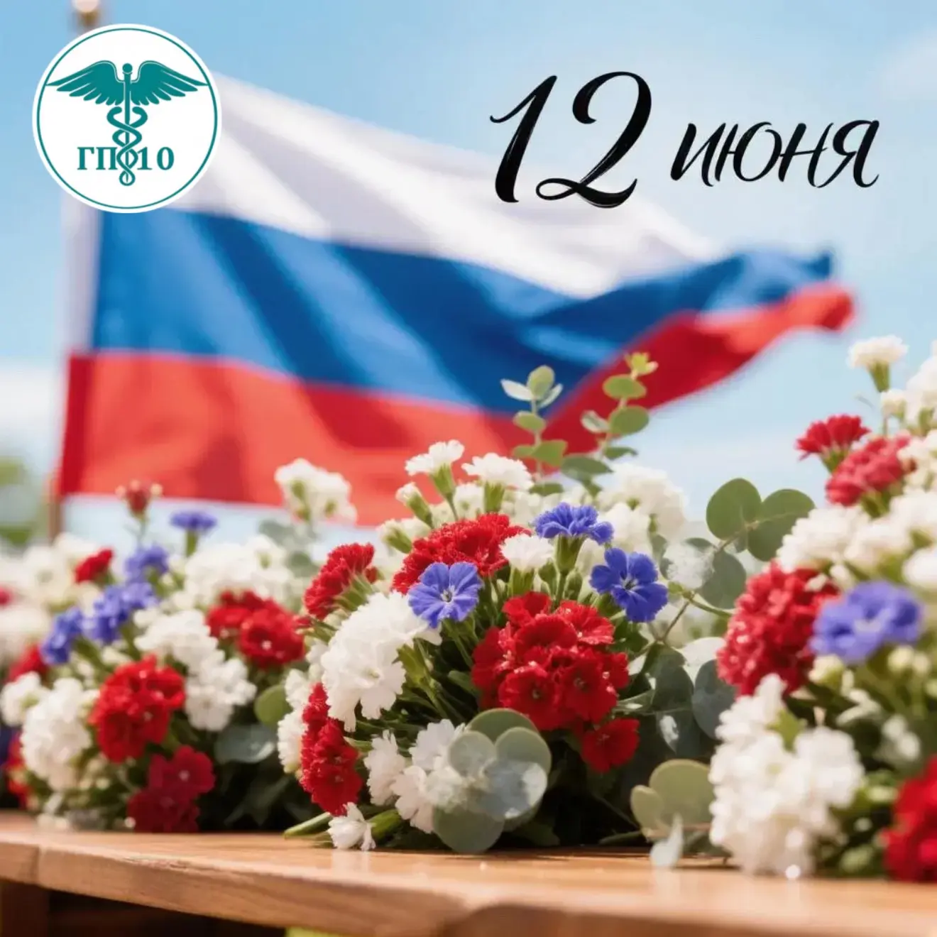 Коллектив городской поликлиники №10 сердечно поздравляет жителей и гостей Омска с Днем России! 🇷🇺

