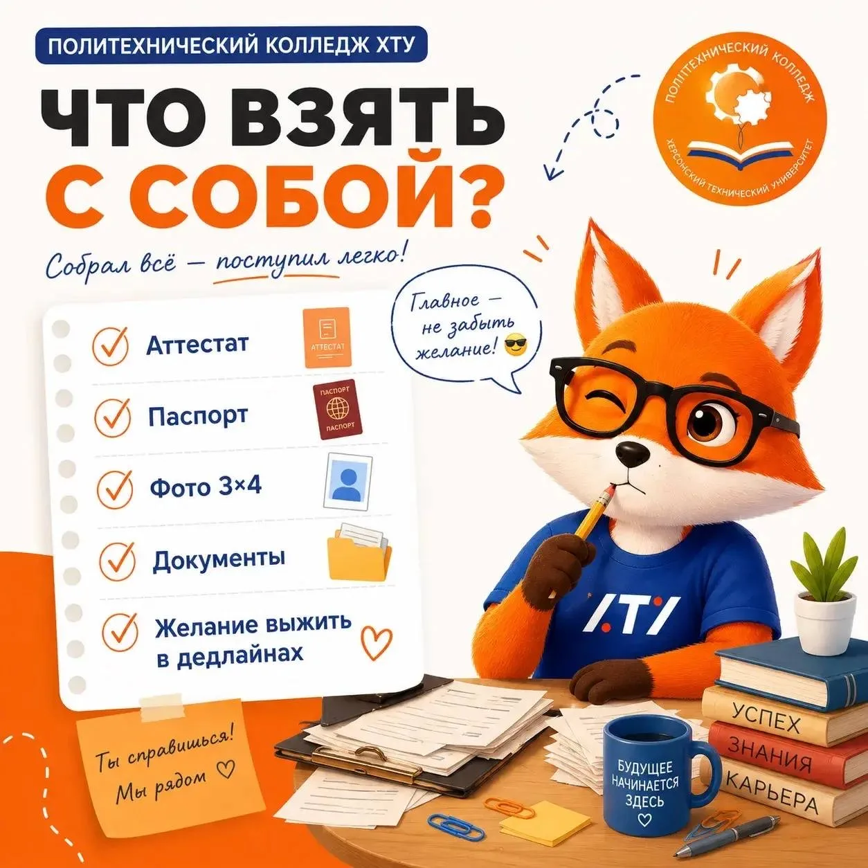 🎓 Какие документы нужны для поступления в Политехнический колледж ХТУ?
