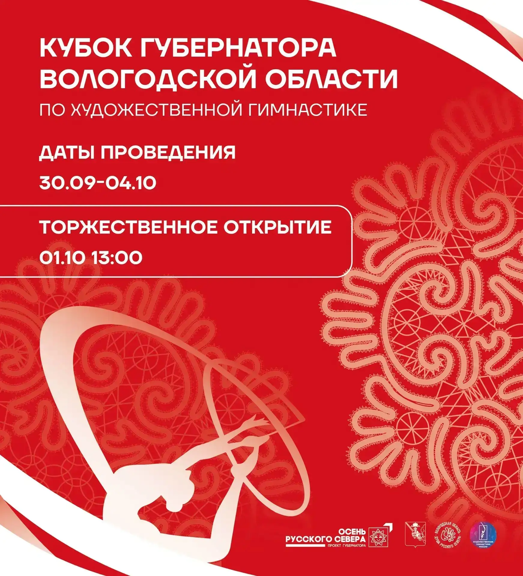 В Вологде впервые пройдет Кубок губернатора по художественной гимнастике.
