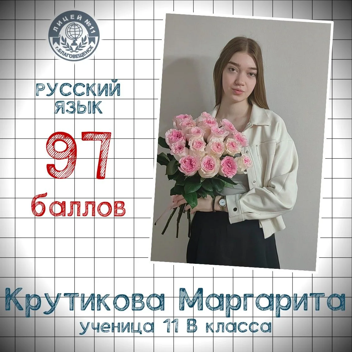 С огромной гордостью продолжаем нашу доску почёта по результатам ЕГЭ!  На очереди — русский язык. Эт