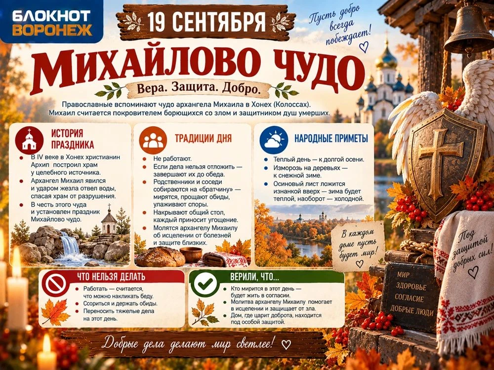 🌾19 сентября отмечается Михайлово чудо