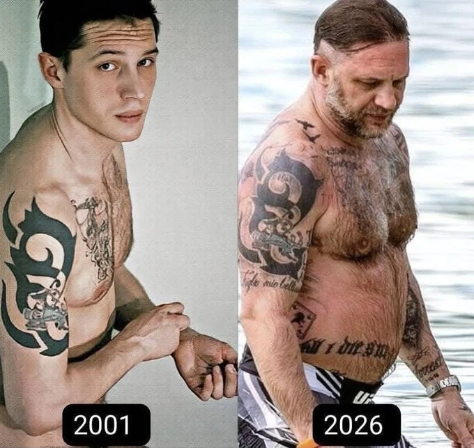 Фанаты заметили, что Том Харди заскуфился — там сравнили фото 2001 года и 2026 😐  🎬 Netflix | Фильмы